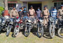 4 वाहन चोर दबोचे, 10 बाइक बरामद