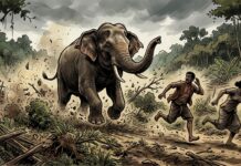 हाथी के हमले में दो लोगों की मौत