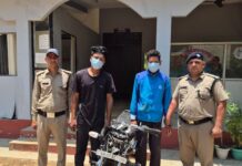 बाइक चोरी का खुलासा, दो गिरफ्तार