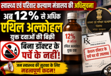 अब 12% से ज्यादा अल्कोहल वाली दवा बिना प्रिस्क्रिप्शन नहीं मिलेगी!