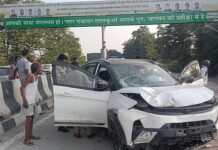 तेज रफ्तार कार ने स्कूटी सवार को मारी टक्कर, युवक गंभीर घायल
